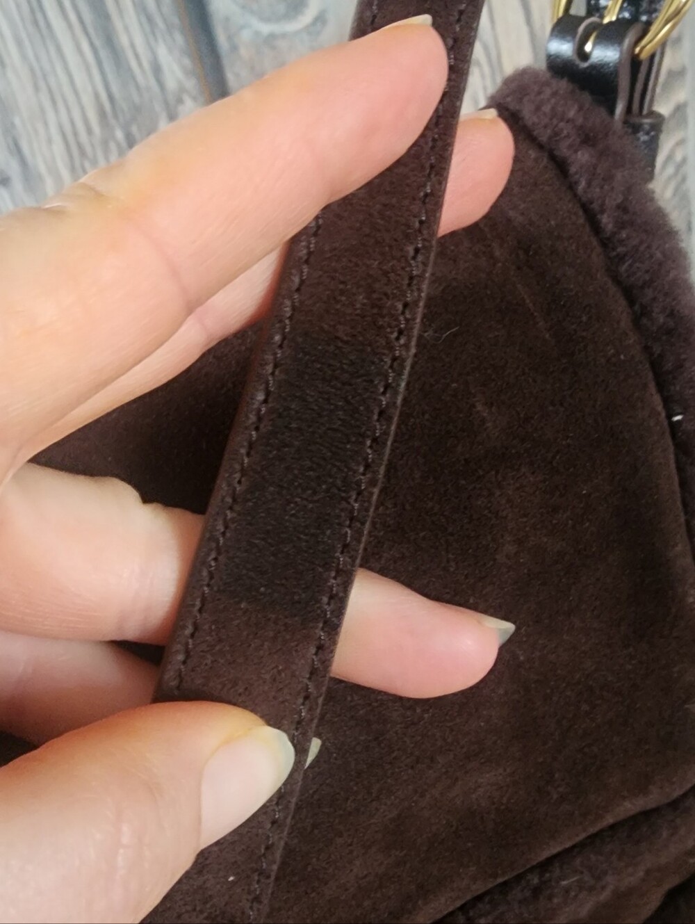 NWOT STAUD Harlow Medium Shearling-Trim Suede Shoulder Bag (Slight Flaws) - Picture 3 of 9